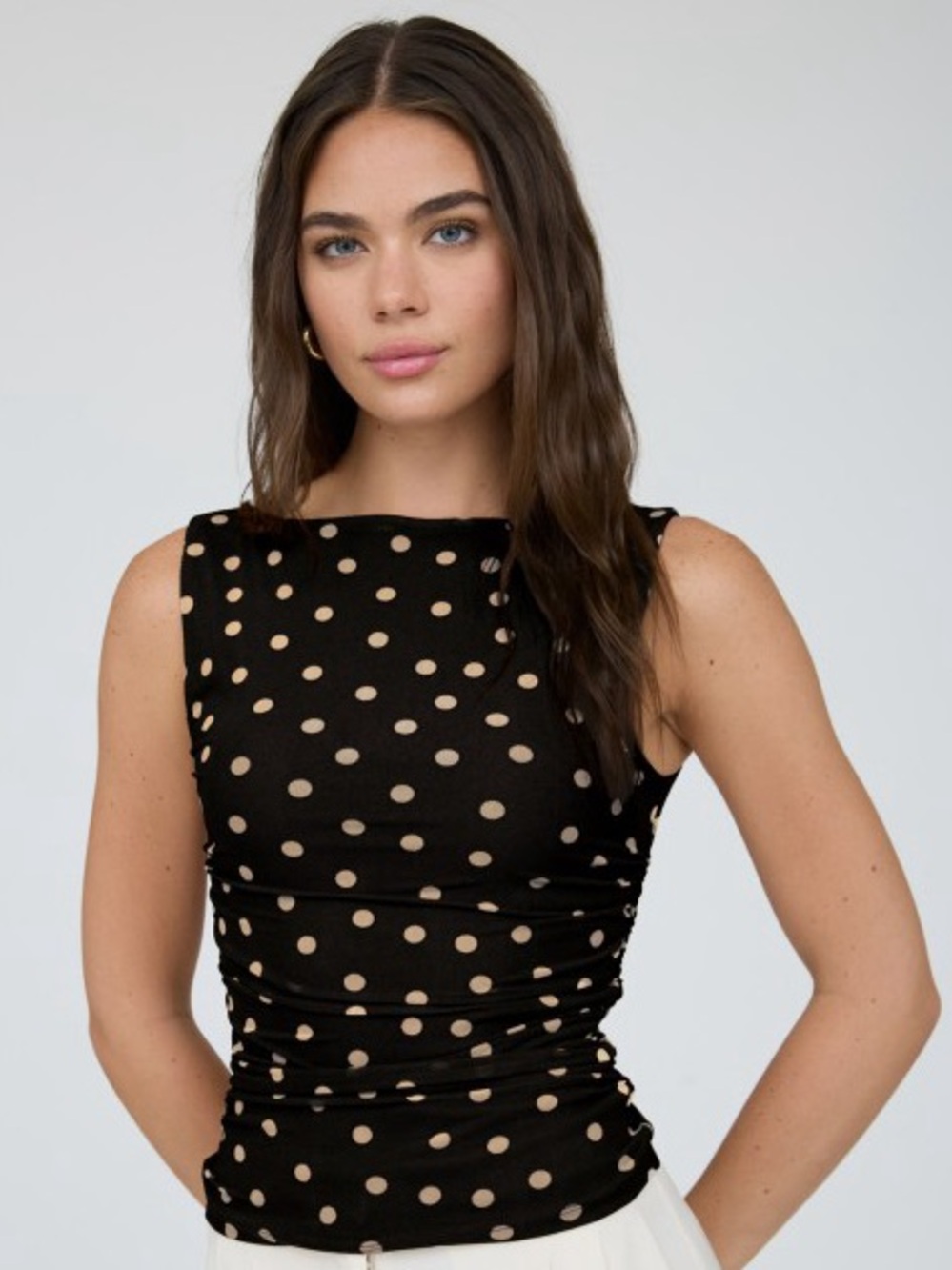🖤 Dots for Days Ruched Top